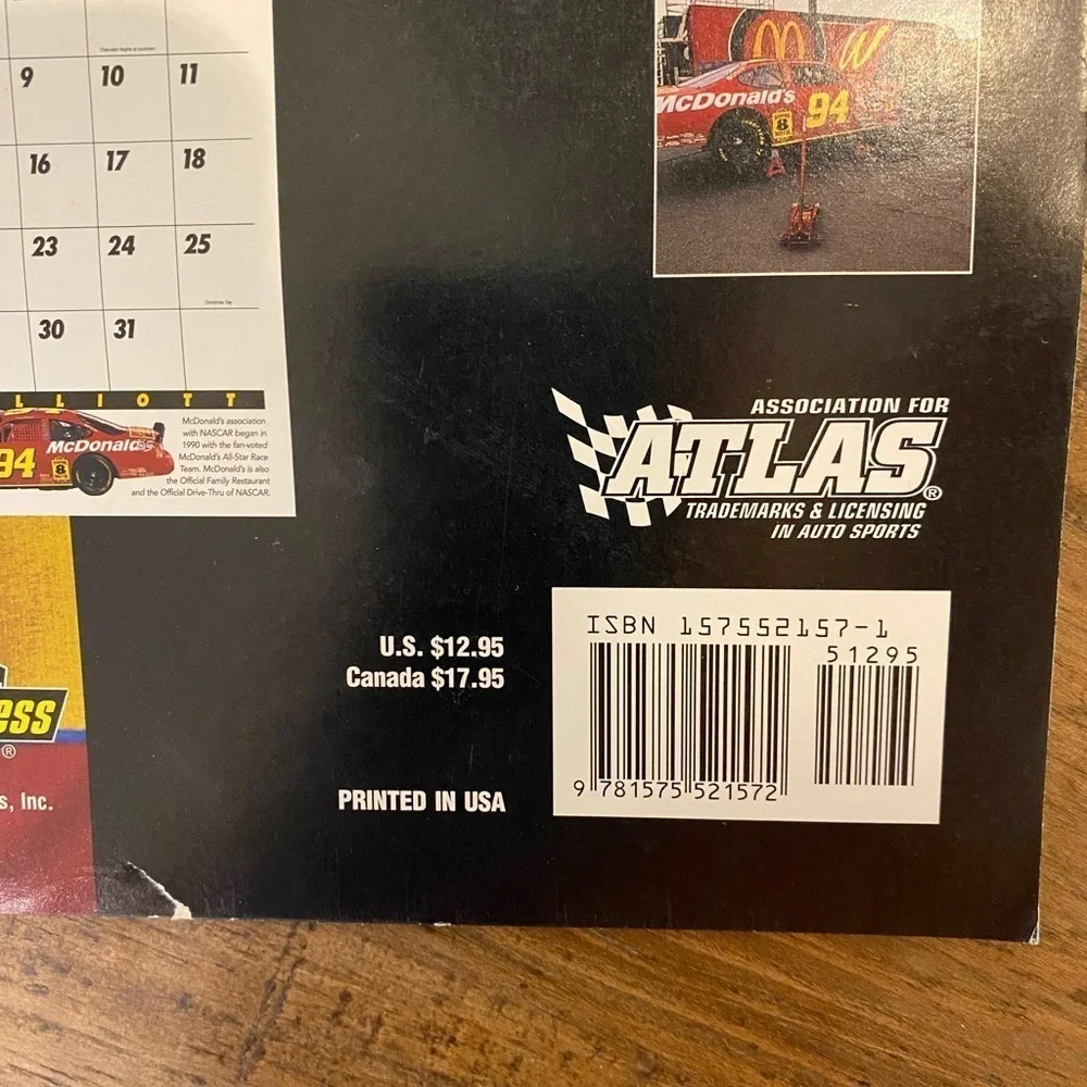 Vintage 1999 Bill Elliott Racing Calendar. Excellent Pre owned condition.